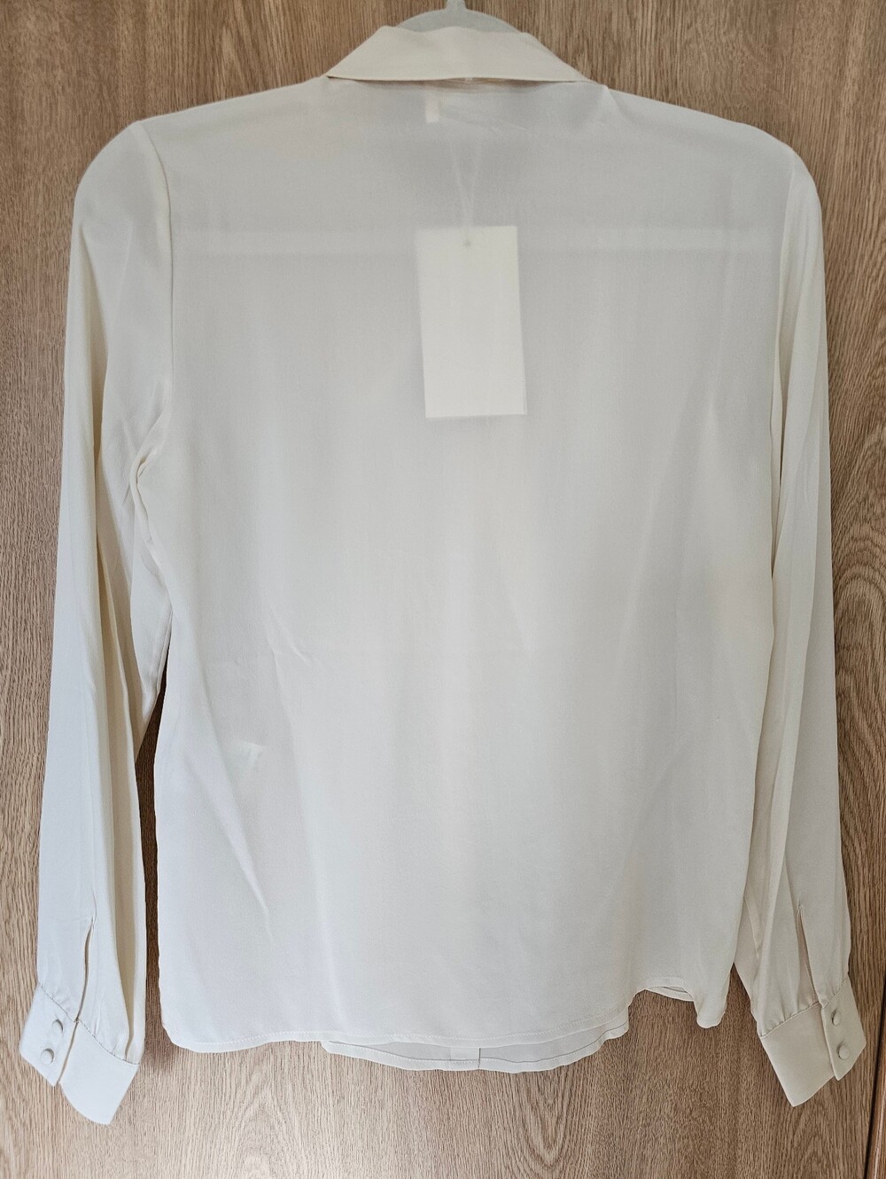 NWT Sezane 100% Silk Cream Ivory Blouse Top Removable Neck Tie Size 34 S XS - Picture 10 of 12